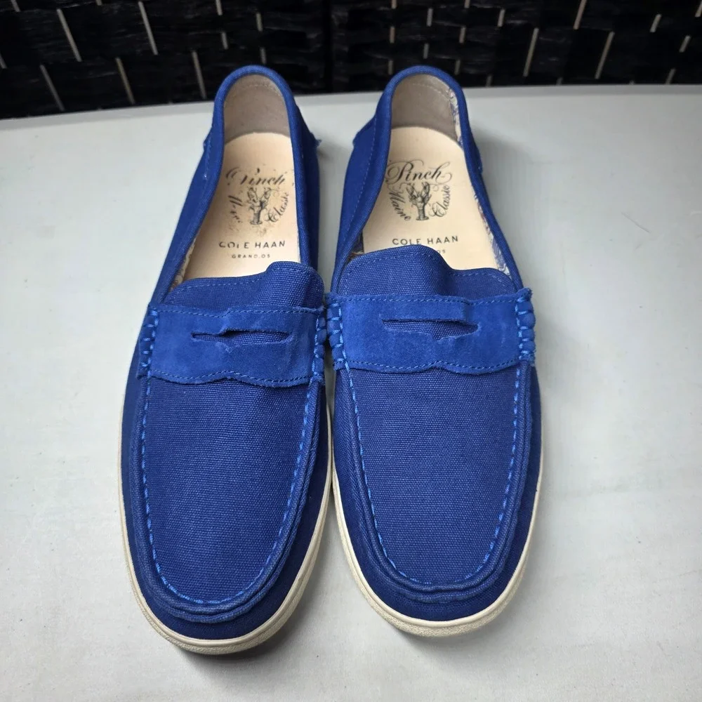 Cole Haan Pinch Maine Classic Canvas Penny Loafers Blue Mens 12M C22736